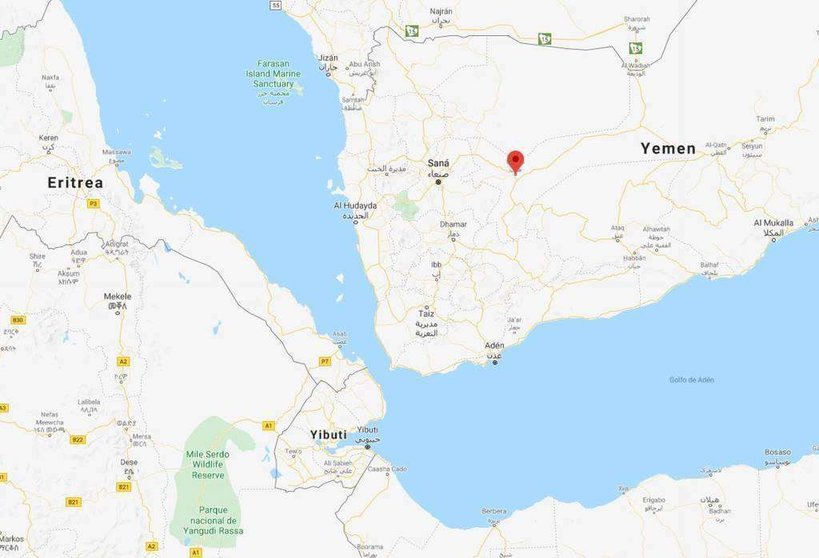 Localización en Google Maps de Marib en Yemen.