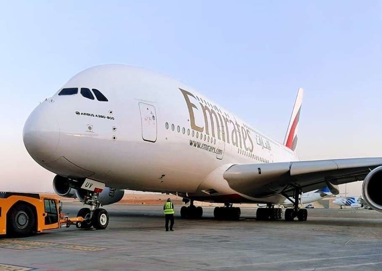 Airbus A380 de Emirates Airline en el aeropuerto DXB. (@emirates)