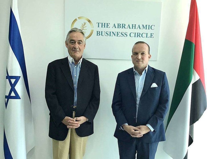 Tillmann Lauk -izquierda- y Raphael Nagel, fundadores del Círculo Abrahámico de Negocios en Emiratos Árabes Unidos. (EL CORREO)