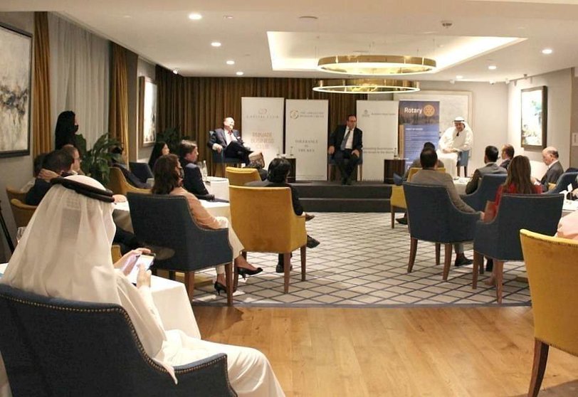 Desarrollo del encuentro organizado por el Círculo Abrahámico de Negocios en el Capital Club de Dubai. (EL CORREO)