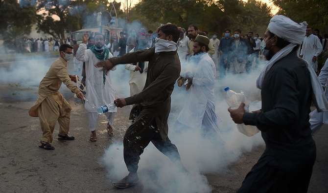 Una imagen de Twitter de las protestas en Islamabad.