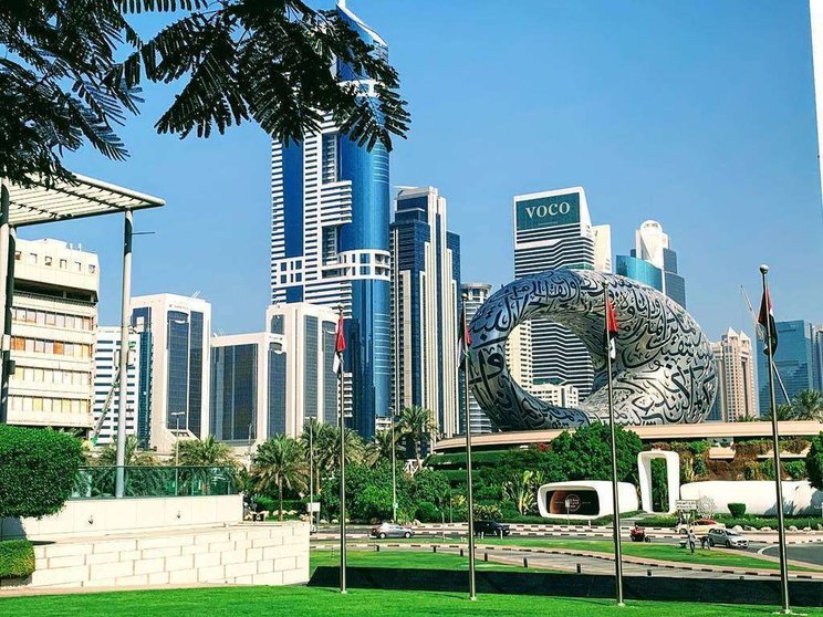 Una imagen del Dubai World Trade Center con el Museo del Futuro. (EL CORREO)