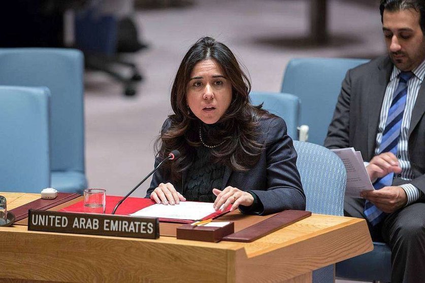 La embajadora emiratí Lana Nusseibeh interviene en Naciones Unidas. (ONU)