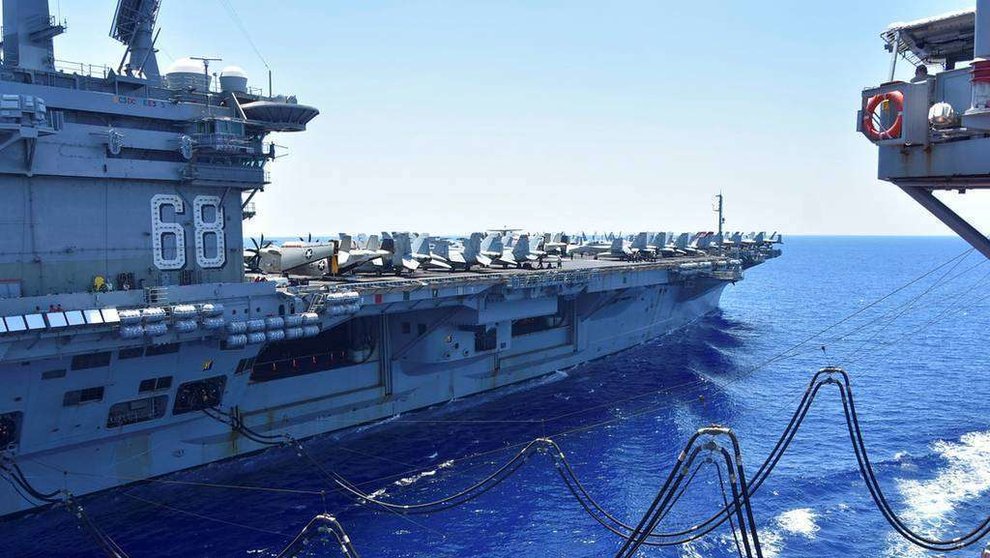 El portaaviones USS Nimitz en el mar de China Meridional el 7 de julio de 2020. (Reuters)