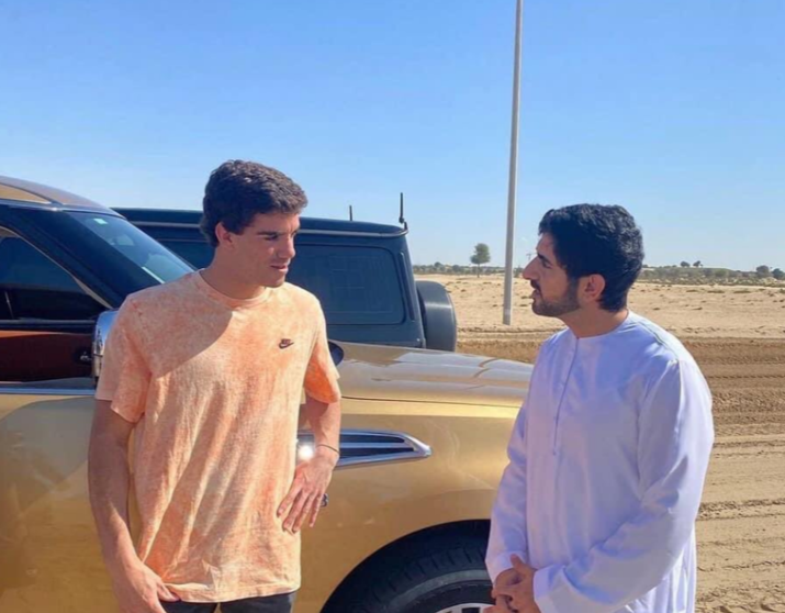 Juan Lebrón junto al príncipe heredero de Dubai. (Twitter)