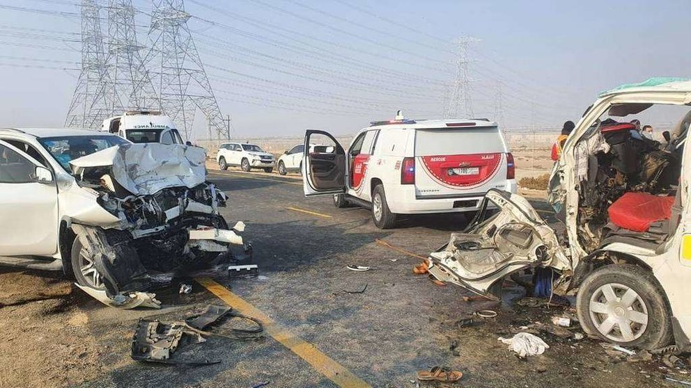 La Policía de Dubai difundió esta imagen del accidente.