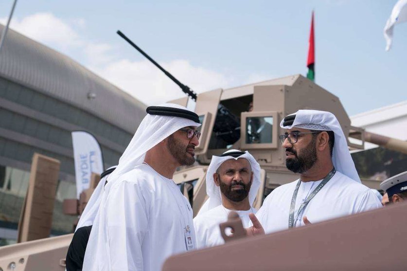 El príncipe heredero de Abu Dhabi visita Idex en febrero de 2019. (WAM)