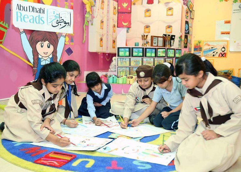 Estudiantes en un colegio de Abu Dhabi.