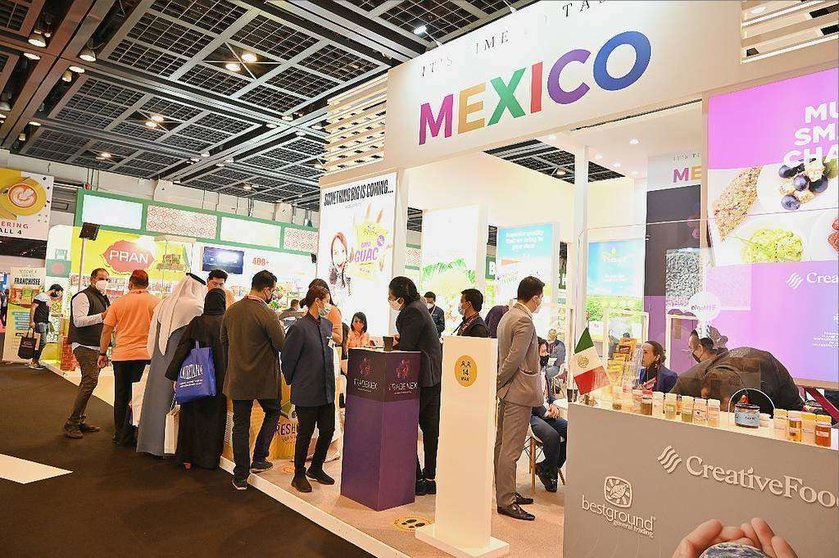 Concurrido Pabellón de México en la Gulfood 2021, celebrada en Dubai. (EL CORREO)