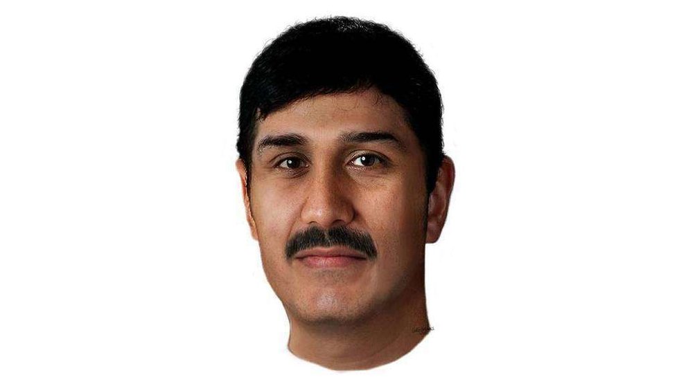 Reconstrucción de la imagen del fallecido publicada por la Policía de Dubai.