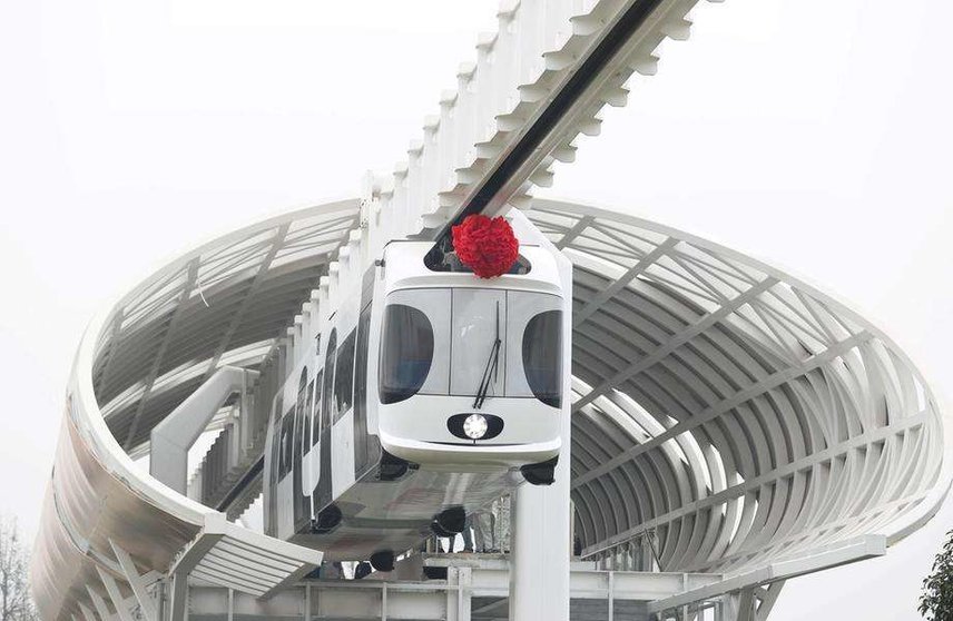 Los vagones del tren chino fueron diseñados con 'cara de panda'. (Xinhua) 