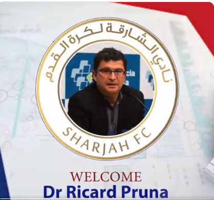 Bienvenida de Sharjah al médico español Ricard Pruna. (Twitter)