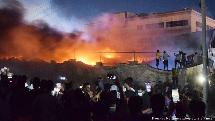 Una imagen de redes sociales del incendio en el hospital iraquí.