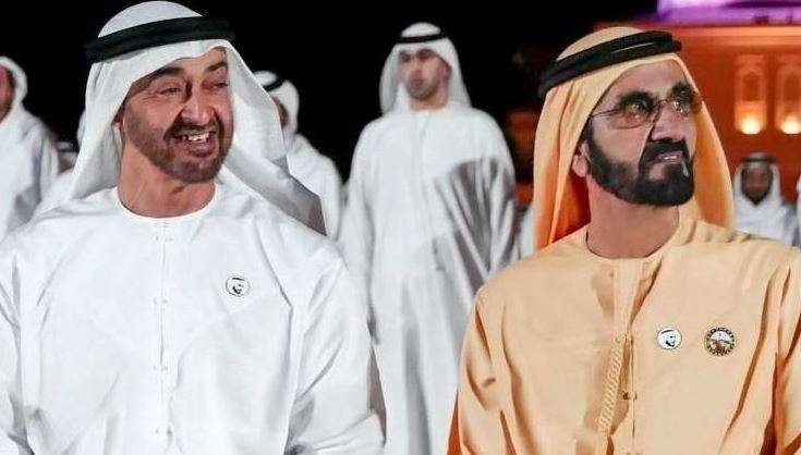 El príncipe heredero de Abu Dhabi (izquierda) junto al gobernante de Dubai. (Fuente externa)