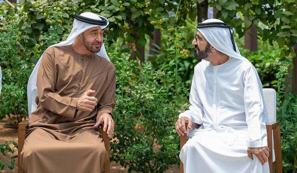 Los líderes de EAU durante un encuentro en Abu Dhabi. (WAM)