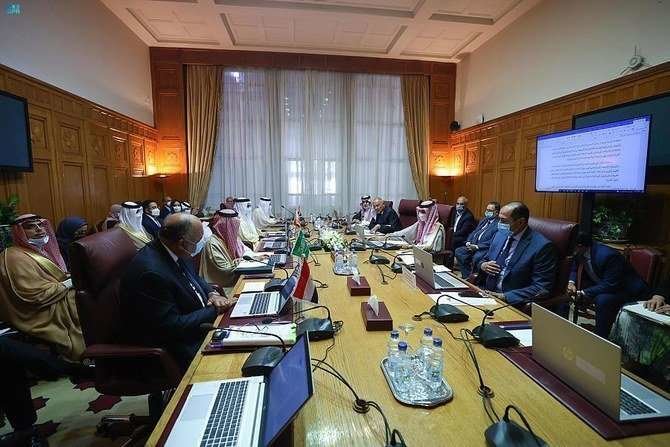 Ministros árabes en la sede de la Liga Árabe en El Cairo. (SPA)