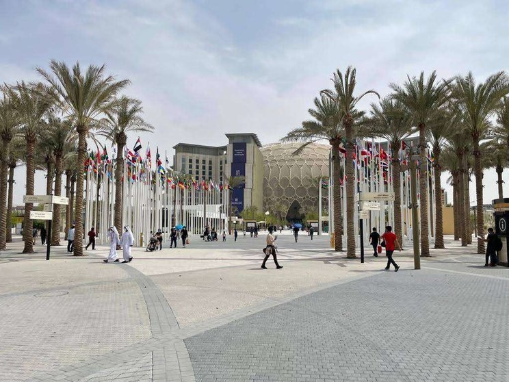 Una imagen de Expo 2020 Dubai con la Plaza Al Wasl al fondo. (EL CORREO)