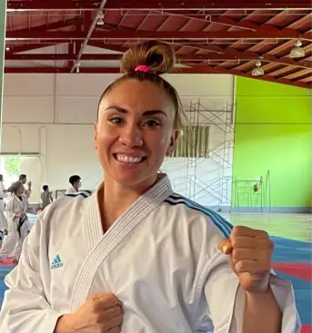 La karateca mexicana Xhunashi Caballero en una foto de Twitter.