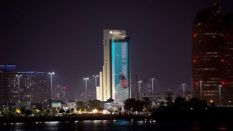 Rafa Nadal en la torre Mubadala de Abu Dhabi. (Twitter)