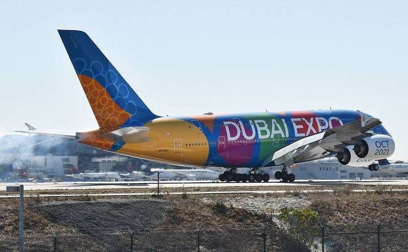 Airbus 380 de Emirates dedicado a Expo 2020 Dubai. (flickr)