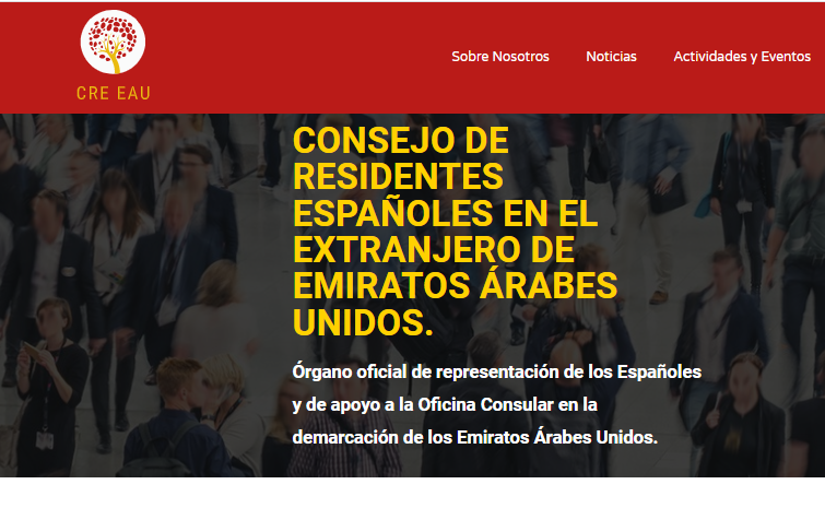 Página web del Consejo de Residentes Españoles de Emiratos.