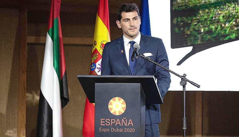 Íker Casillas, durante su intervención en el Pabellón de España Expo en Expo 2020 Dubai. (Expo 2020 Dubai)