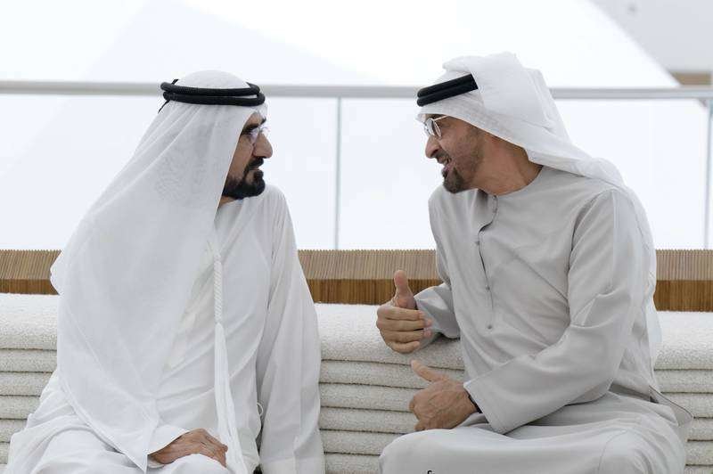 Sheikh Mohammed bin Rashid y Sheikh Mohamed bin Zayed Al Nahyan. (WAM)