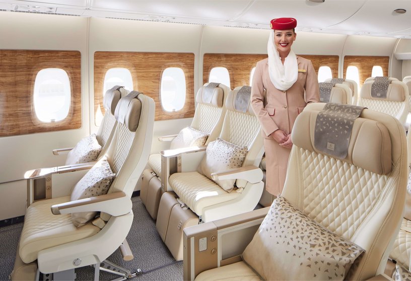 La cabina de Emirates Premium Economy. (Twitter)