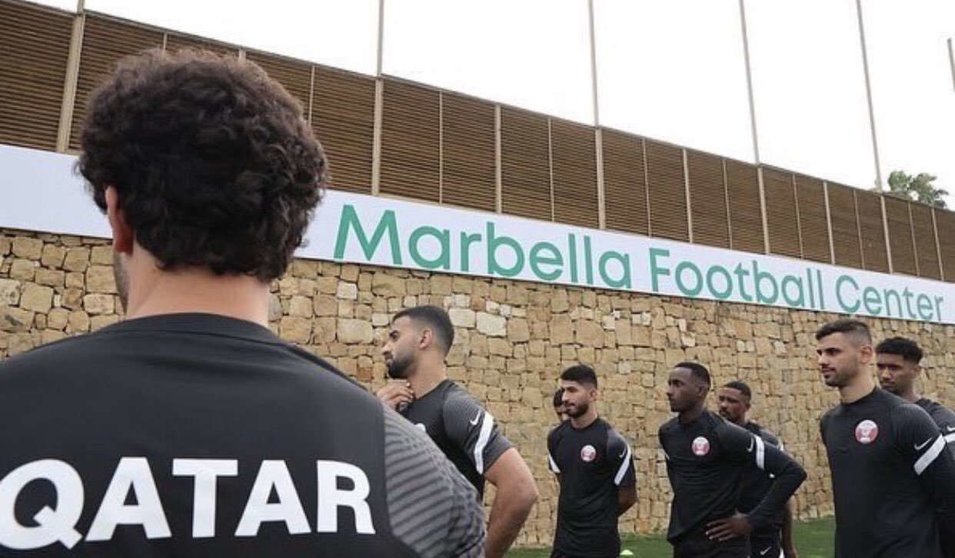 La Selección de Fútbol de Qatar en Marbella. (Twitter)