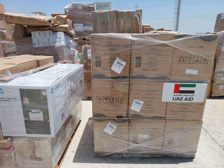 Una imagen de la ayuda emiratí. (WAM)