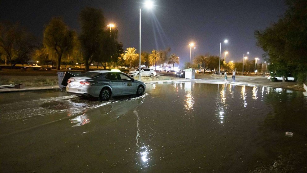 Una imagen de Twitter de la lluvia caída en Al Ain.