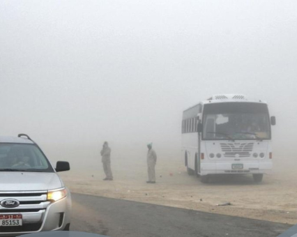 La Policía de Abu Dhabi difundió esta imagen de inestabilidad meteorológica.