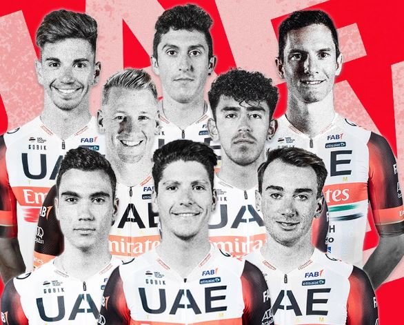Los integrantes del UAE Team Emirates en la Vuelta a España. (Twitter)