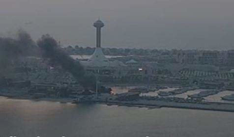 Una captura de pantalla del vídeo difundido del incendio.