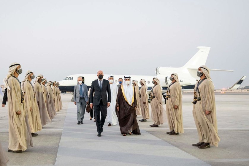 El presidente del Consejo Europeo llega a Abu Dhabi. (WAM)