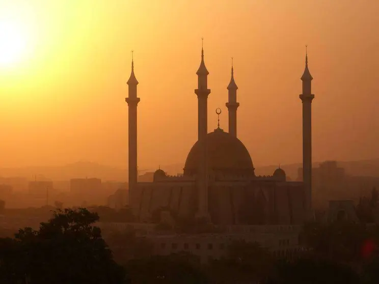 Mezquita en el atardecer.