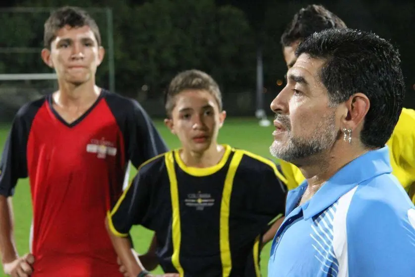 En la foto de EL CORREO una imagen de Maradona en Dubai en diciembre de 2013.