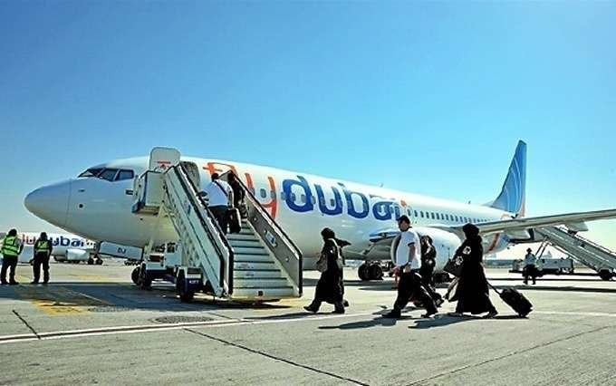 Un avión de la aerolínea con sede en EAU, flydubai.