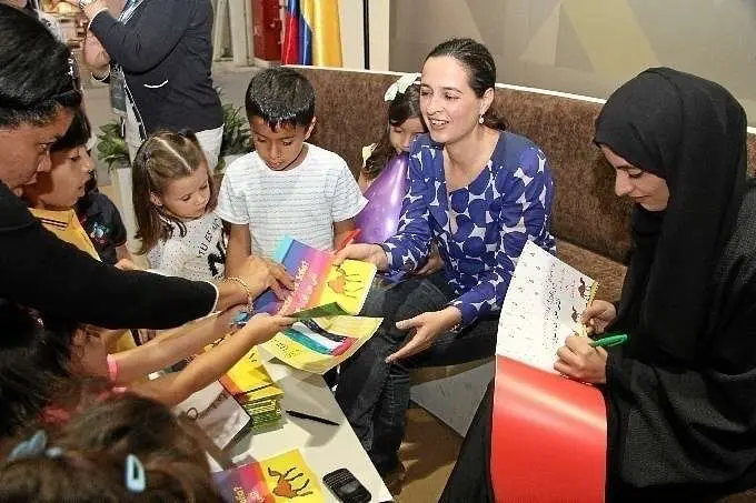 Claudía Mejía en la presentación de su libro 'De Dónde eres, Sofía'. 