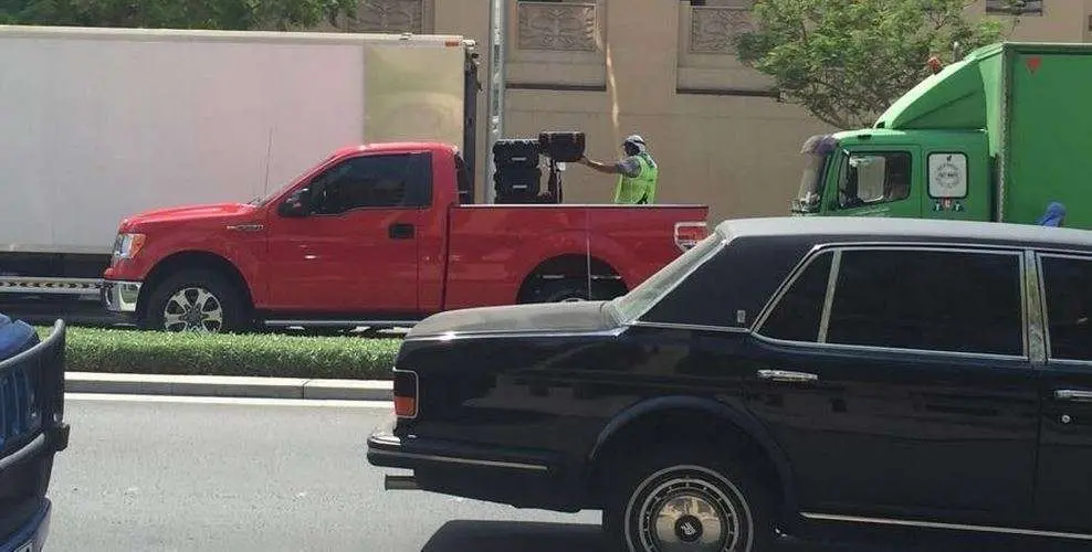 Una imagen del rodaje en Dubai de la nueva película de Jackie Chan, 'Kung Fu Yoga'.