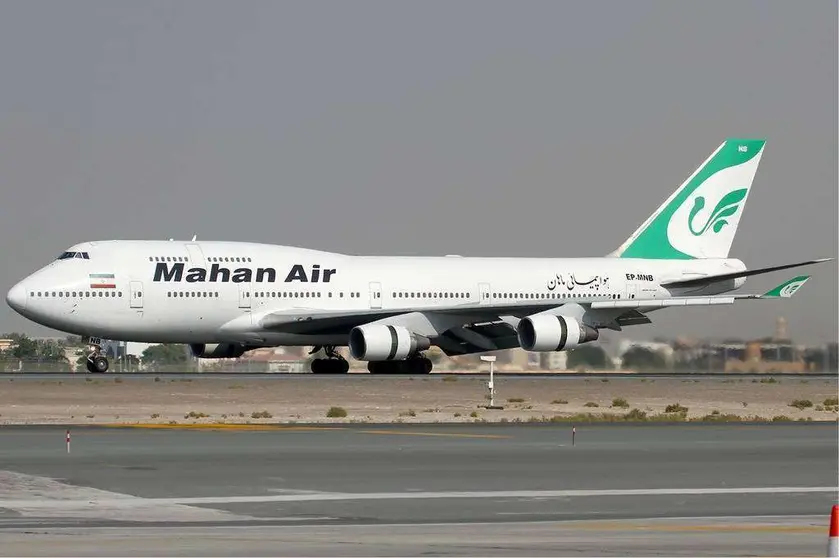 Un boeing 747 de Mahan Air, aerolínea iraní.