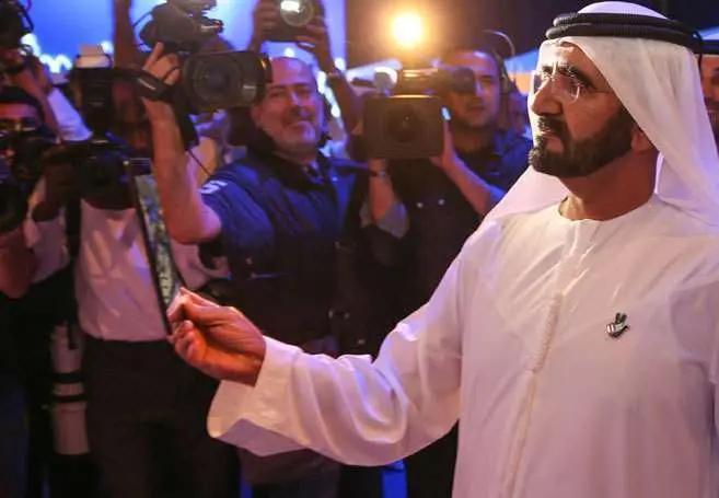 Jeque Mohammed bin Rashid Al Maktoum en el lanzamiento de Dubai Smart City. (Dubai Media Office)