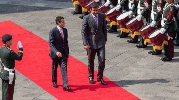 Peña Nieto y el emir de Qatar en el Distrito Federal.