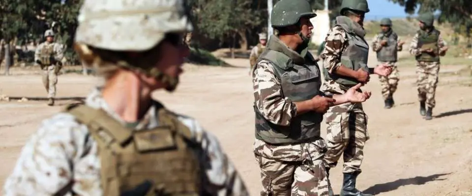 Efectivos marroquíes en African Lion 2015.