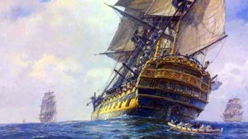 Un dibujo del Galeón San José.