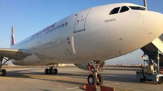 Una perspectiva del avión Oaxaca de Iberia.