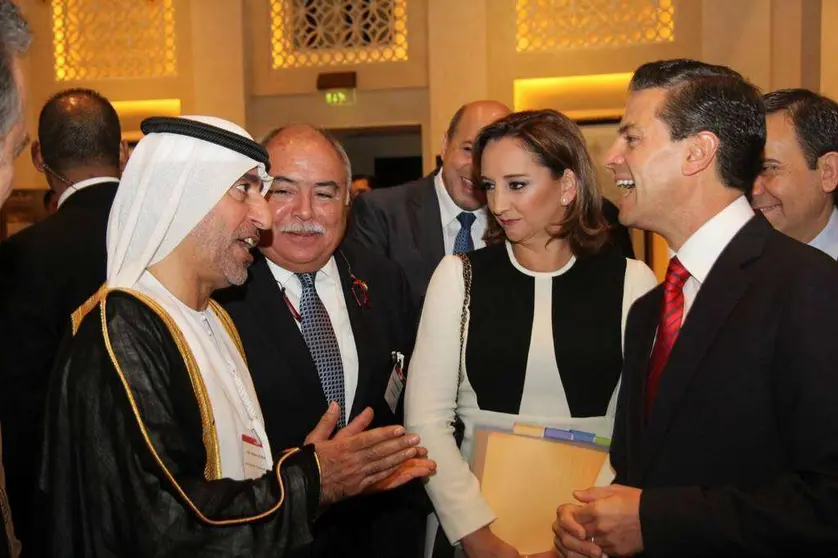 Hisham Al Shirawi, Francisco Alonso, Claudia Ruiz y Enrique Peña Nieto.