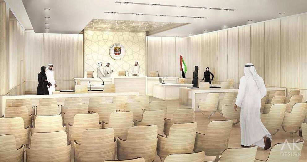 Recreación de la Corte Federal Suprema de Emiratos Árabes Unidos.