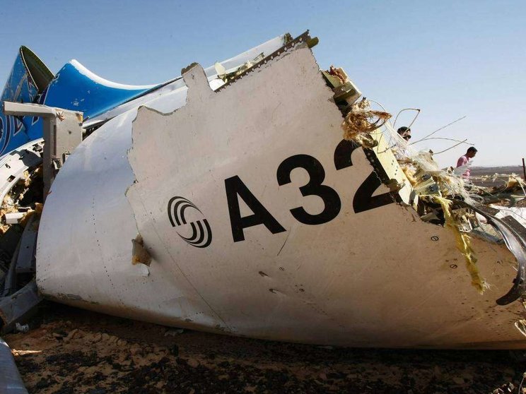 Avión de MetroJet que se estrelló sobre el Sinaí. 