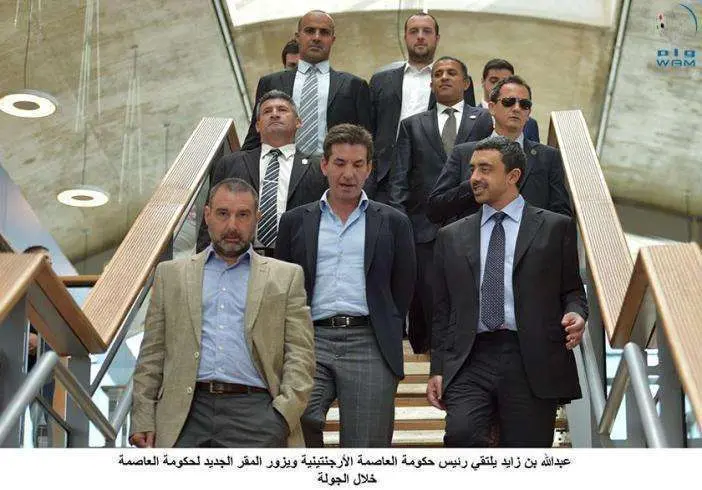 El jeque Abdullah Bin Zayed Al Nahyan, durante su visita a Buenos Aires. (WAM)